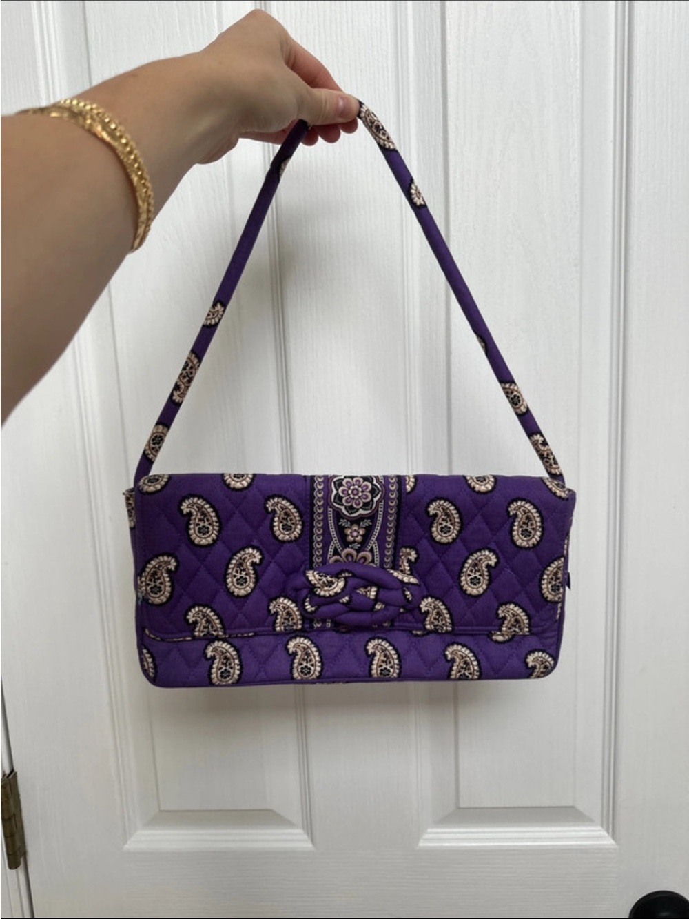 Vera Bradley Purple Paisley Quilted Mini Shoulder Bag